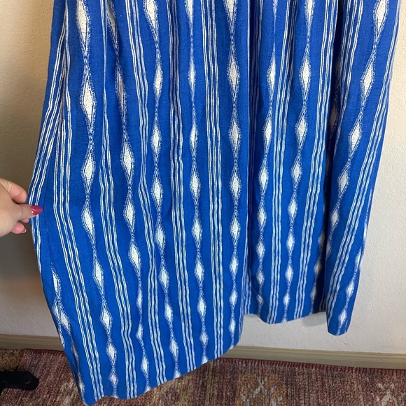 Anthropologie Madchen Skywriter Ikat Linen Maxi Dress Size 4 - Picture 7 of 12